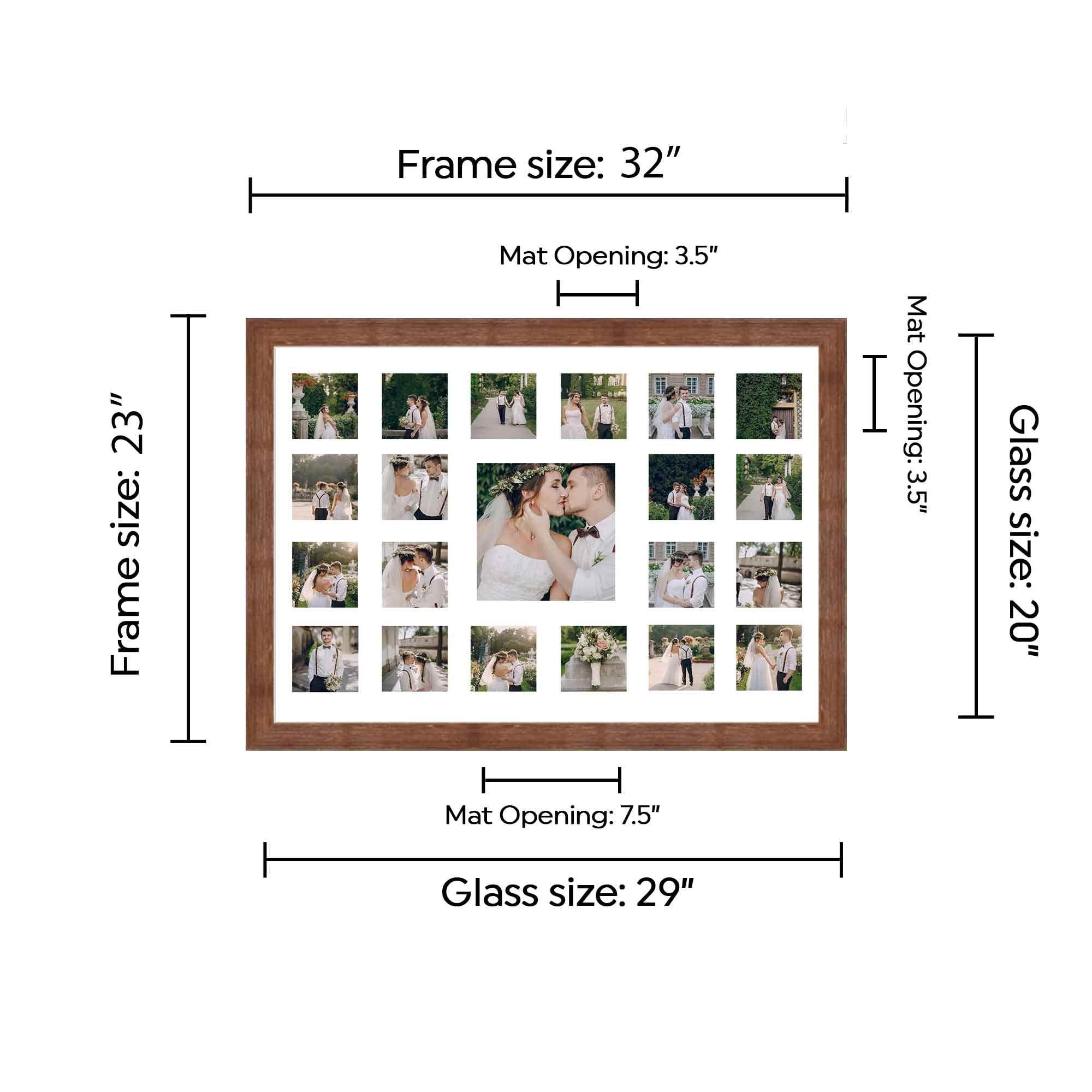 CountryArtHouse CountryArtHouse Wedding Photo Collage Solid Wood Frame - Holds 21 Photos - Great For Pics Captured by Friends & Family