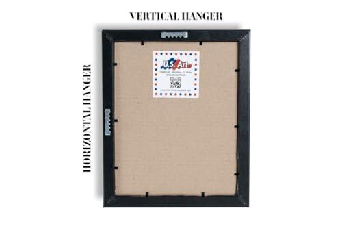 US Art US Art 14x20 - Inch Picture Frame, Smooth Wrapped Finish, 1.25 - Inch Wide Flat, Seaweed Green Gold, 100% American Wood Composite MDF