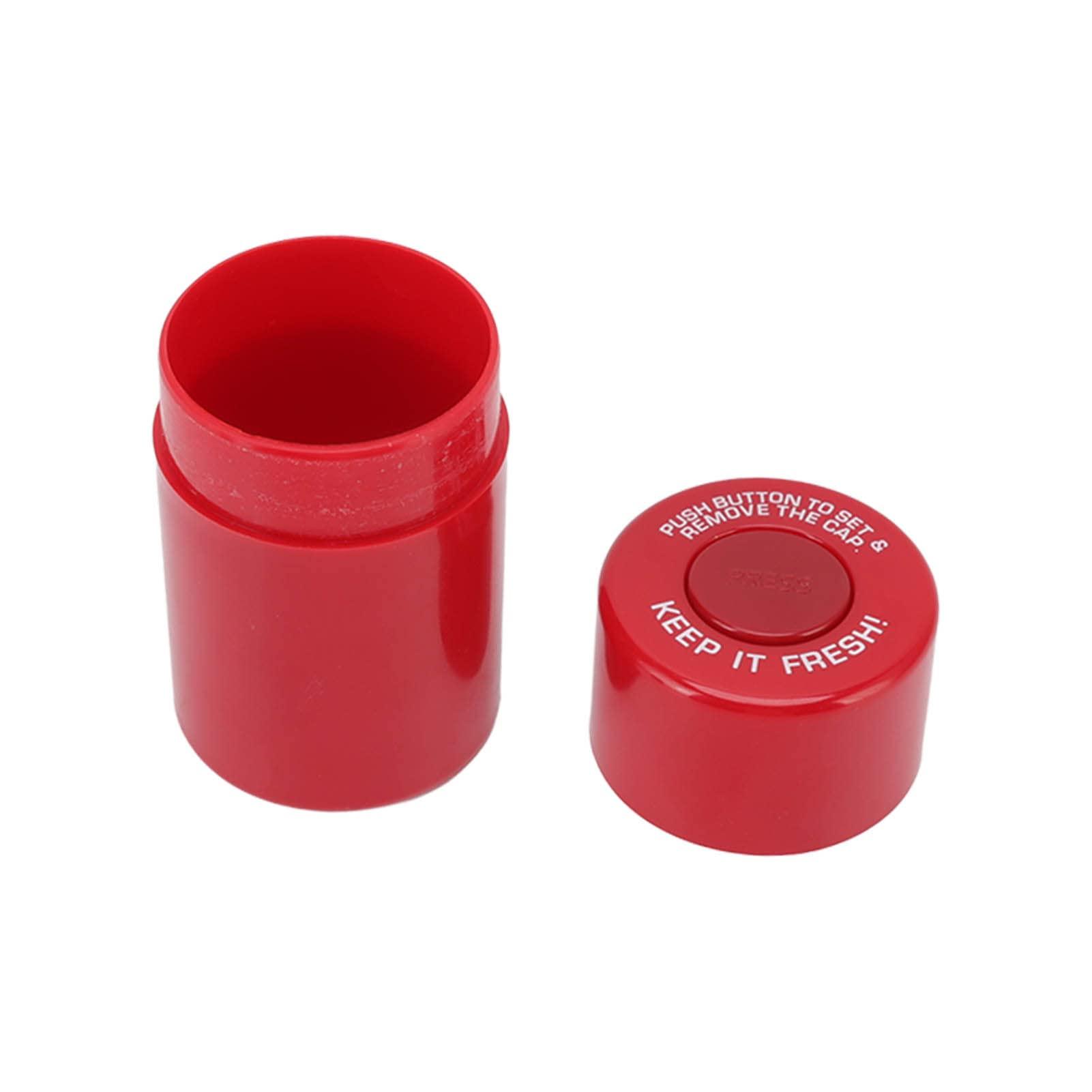 Pssopp Stash Jar,Moistureresistant Smell Proof Container Small Round Plastic Container for Travel (Red)