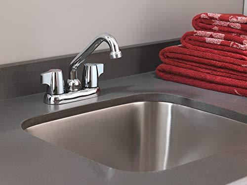 Moen Moen Chrome Chateau Two-Handle 4-Inch Centerset Utility or Laundry Sink Faucet with Threaded Spout, 74998