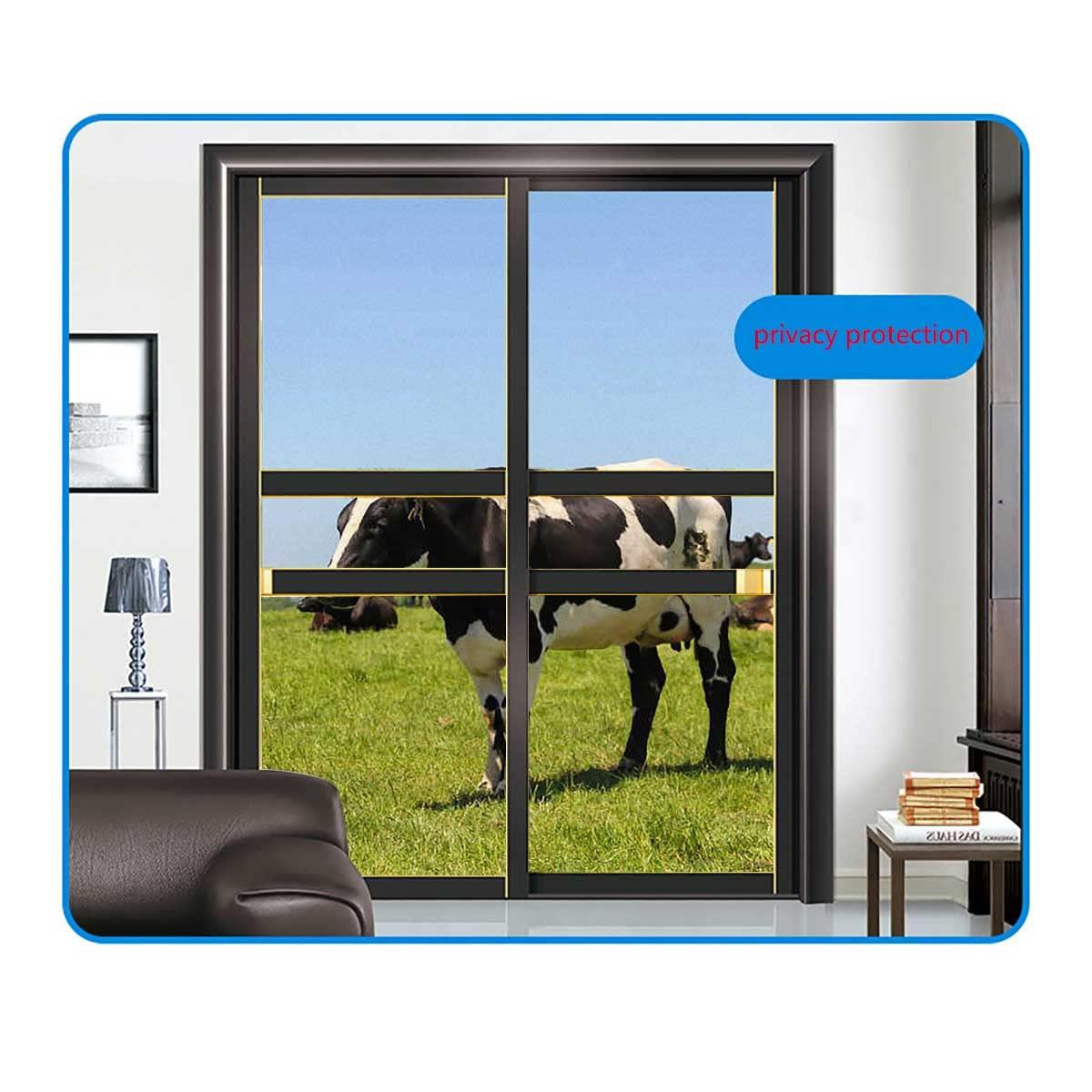 GEBILIUSHI Window Film for Sun Blocking Home Privacy One Way Tinting Film Heat Control Mirror Anti UV for Home and Office Cow Green Grass Blue Green 23.6Wx59L-inch x2 Pcs