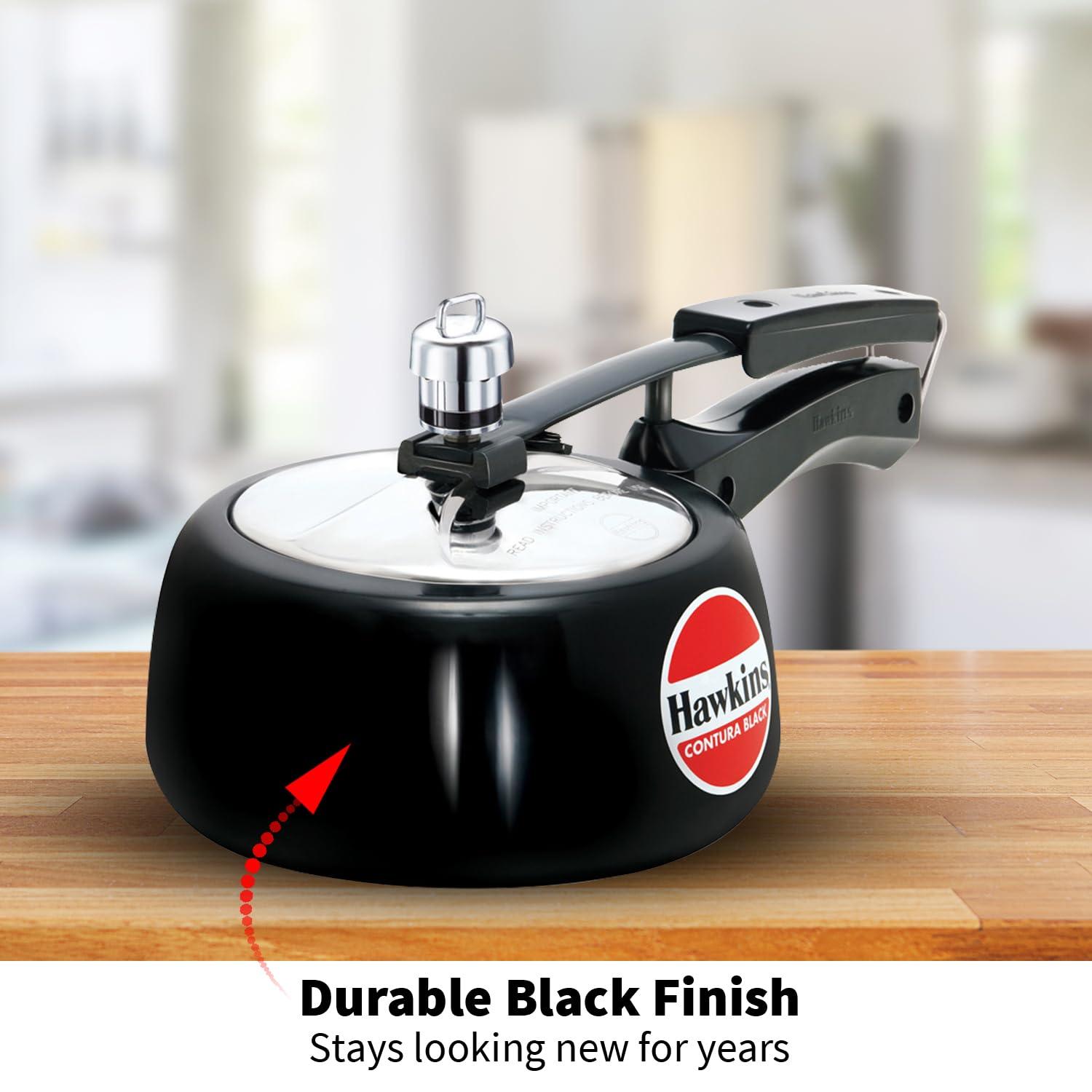 HAWKINS Hawkins Contura Black 1.5 litre Pressure Cooker