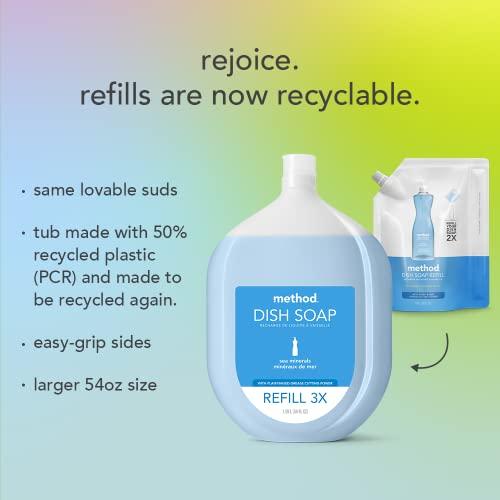 Method Method Gel Dish Soap, Refill, Clementine, Recylable Bottle, Biodegradable formula, 54 Fl Oz (Pack of 1)