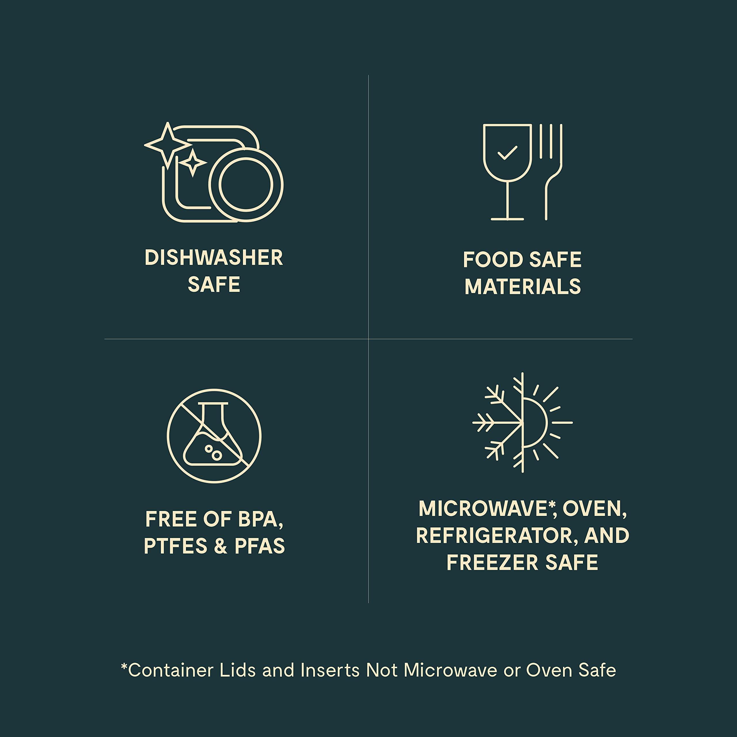 Caraway Caraway Glass Food Storage, 10 Cup Glass Container - Ceramic Coated Food Container - Easy to Store, Non Toxic, Non Stick Lunch Box Container with Glass Lids. Dishwasher, Oven, & Microwave Safe - Sage