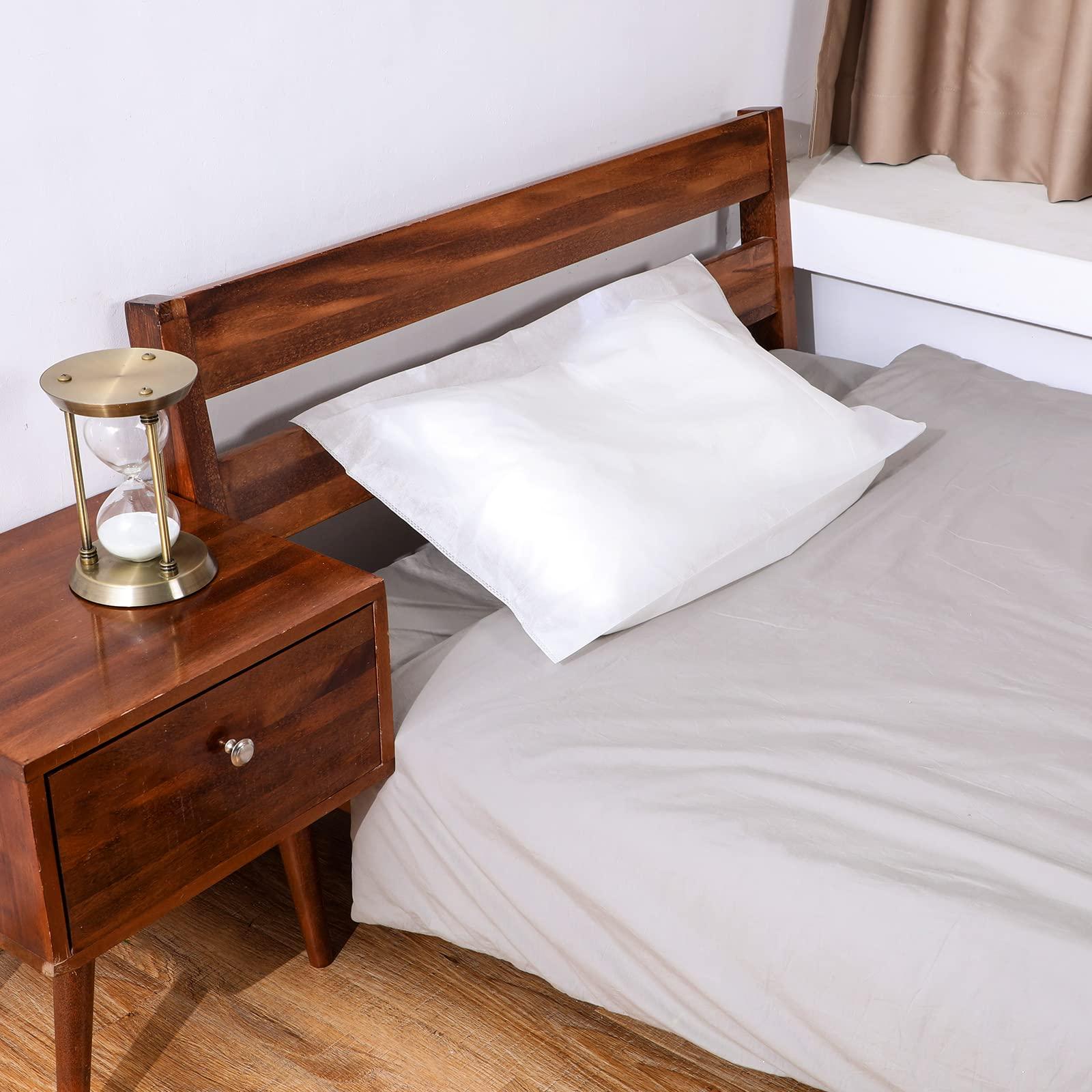 Oudain Oudain Disposable Pillow Cases, 20 Count, White, 32 x 20 Inches, Non Woven Fabric