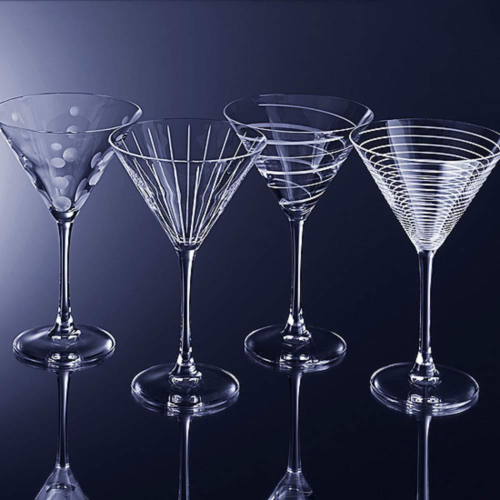 Mikasa Mikasa Cheers Wine Glasses and Martini Glasses, Set of 8, Whimsical Etched Glassware