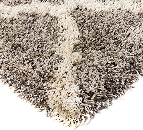 Gertmenian Gertmenian Indoor Premium Shag Area Rug - 8x8 Round, Super Plush & Non-Shedding, Ideal for Foyer, Living Room, Kitchen, Entryway, Bedroom - Geometric, Oatmeal Tan, 47351