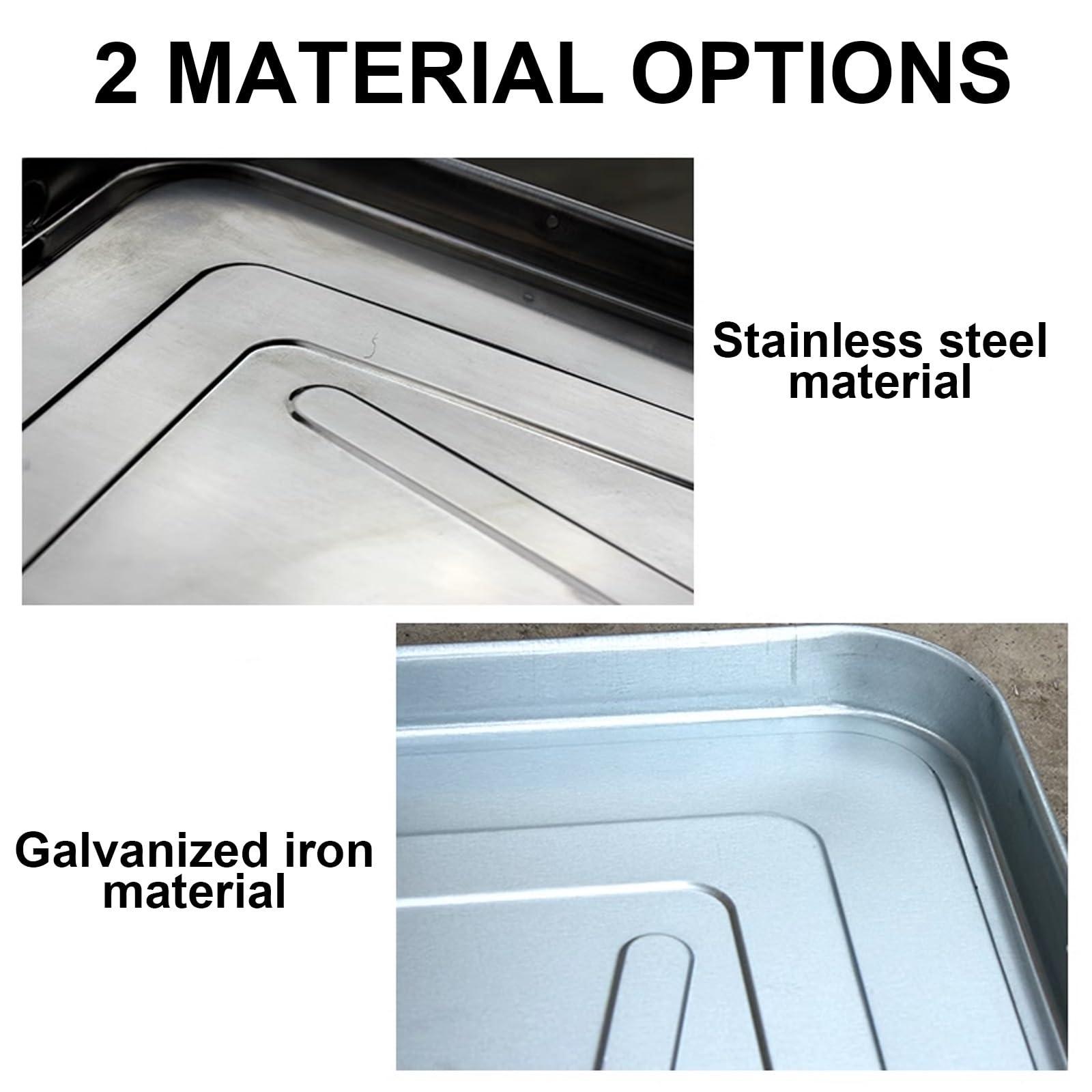 WYHBXD Air Conditioner Condensate Drain Pan, Outdoor Stainless Steel Universal Ac Drip Cushion Water Collecting Drainage Pan, for Window Ac and Mini Split Units (Color : 3P 92x44cm/36x17in)