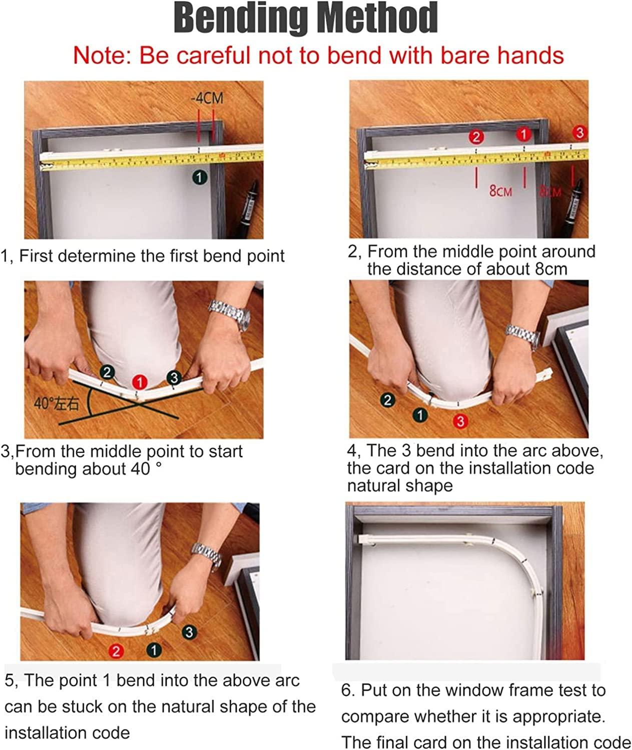 FEHUN Room Divider Ceiling Track System Shower Curtain Curved Ceiling Shower Room Dividers Bendable Curtain Track System, Cuttable Waterproof Curtain Rail Rod for Outdoor Indoor Windows, Camper, Include Com