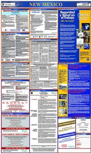 NMC NMC LLPS-NM Spanish Labor Law Poster - New Mexico, 24 in. x 40 in, Laminated Paper Poster for State/Federal Regulations, Employee Rights