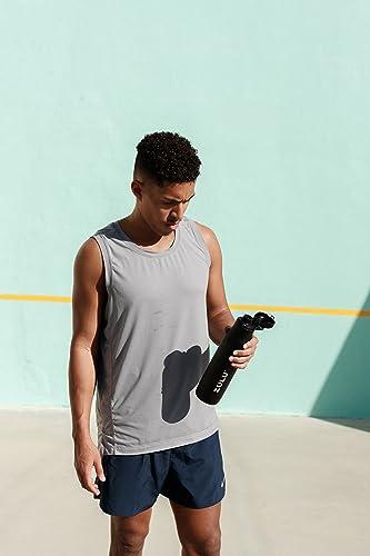 ZULU Zulu Ace 24oz Vacuum Insulated Stainless Steel Water Bottle with Chug Spout | Leak-Proof Locking Lid and Removable Base |Reusable Bottle for Cycling Sports Gym Travel Bicycle Bottle Cage | Black