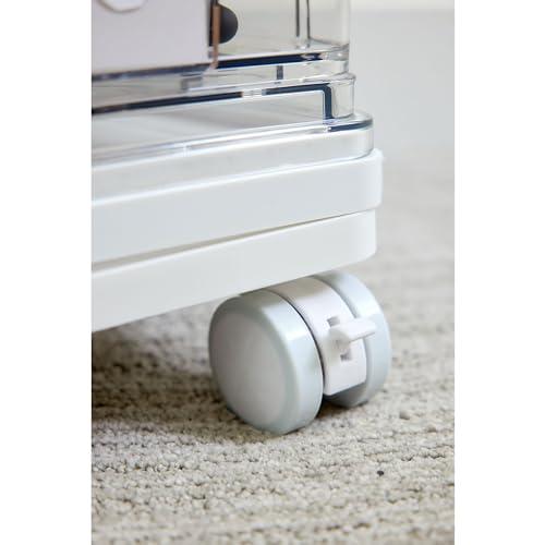 iDesign iDesign The Sarah Tanno Collection Large 7-Drawer Stacking Cosmetic Organizer Cart, Clear/White