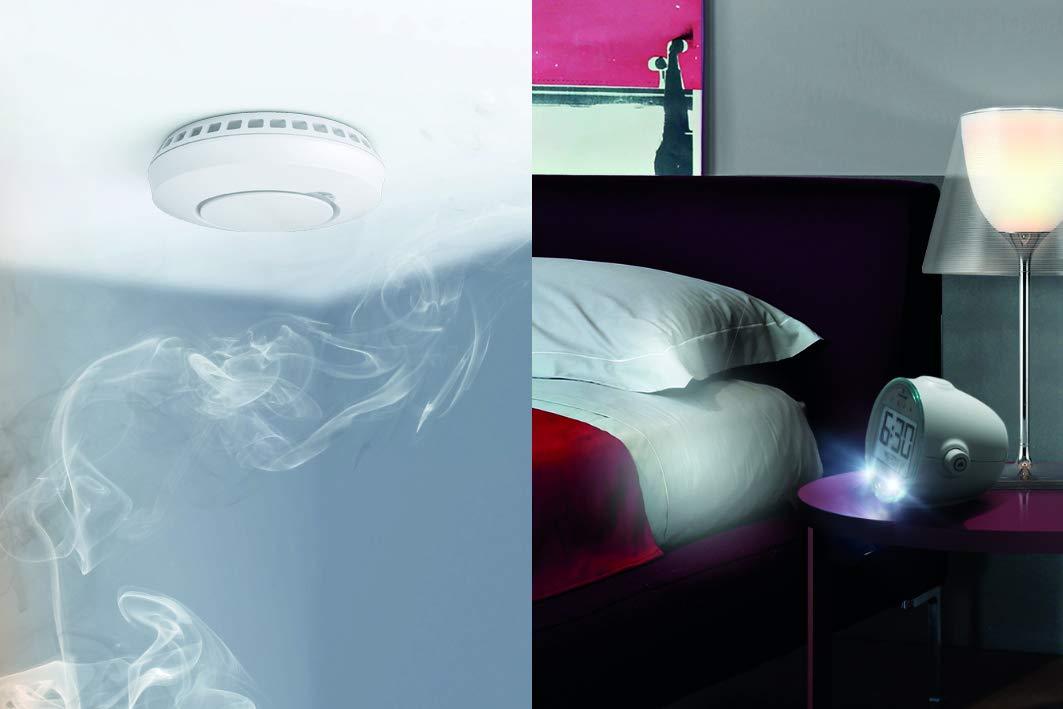 Bellman & Symfon Bellman & Symfon Safe Fire Alerting Solution Smoke Detector for Hard of Hearing - Wireless Smart Home Safety Alarm Includes Smoke Alarm Transmitter, Alarm Clock Receiver with Guiding Night Light