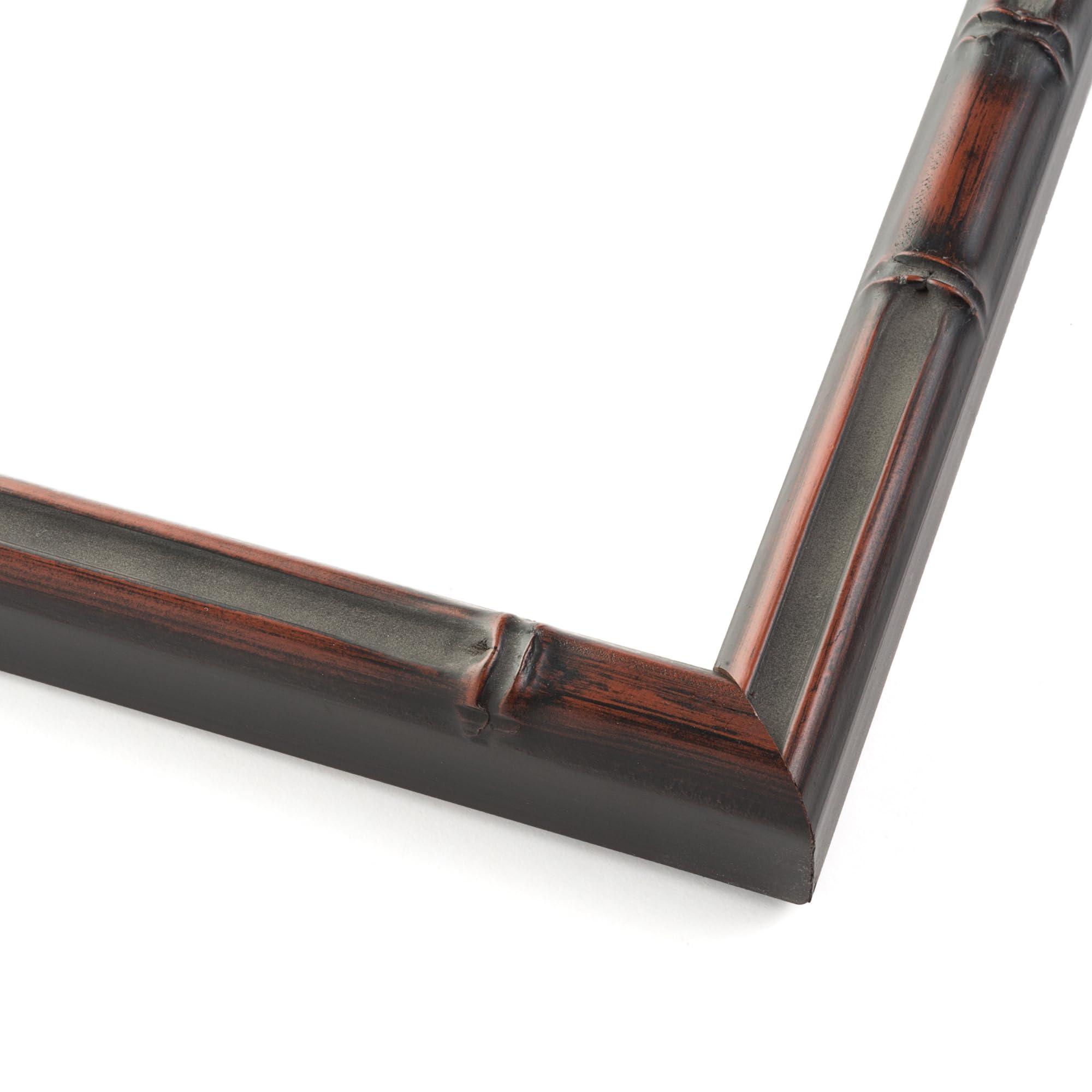 CustomPictureFrames.com 21x42 Frame Brown Bamboo with Dark Coffee/Walnut Finish | Solid Wood Picture Frame Width 0.75 Inches | Interior Depth 0.5 Inches | Complete with UV Acrylic, Foam Board Backing & Hanging Hardware