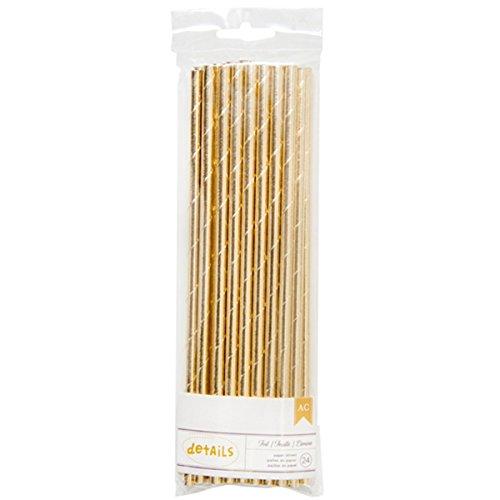 American Crafts American Crafts Details Foiled Paper Straws 2Gold Solid, 2.4499999999999997 x 8.33 x 0.62 cm, Multicoloured, 3 Count