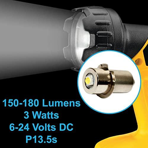 HQRP HQRP 2-Pack LED Upgrade Bulb Compatible with Makita BML185 BML185W ML140 ML141 ML142 ML143 ML183 ML184 Flashlight, 180LM 6-24V
