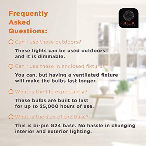 SLEEKLIGHTING SLEEKLIGHTING GU24 LED Light Bulb, 2 Prong Light Bulb - Dimmable,9 WATT, Twist Lock Base, Replacing CFL Ceiling Lights, 5000K Daylight White, 240 Degree, UL Listed - 4 Pack