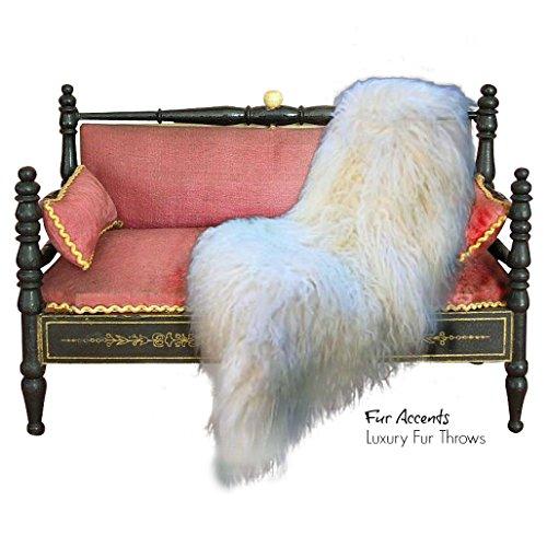 Fur Accents Fur Accents Shaggy Mongolian Long Hair Faux Sheepskin Throw Blanket with Soft Minky Cuddle Fur Lining (4\' x 5\')