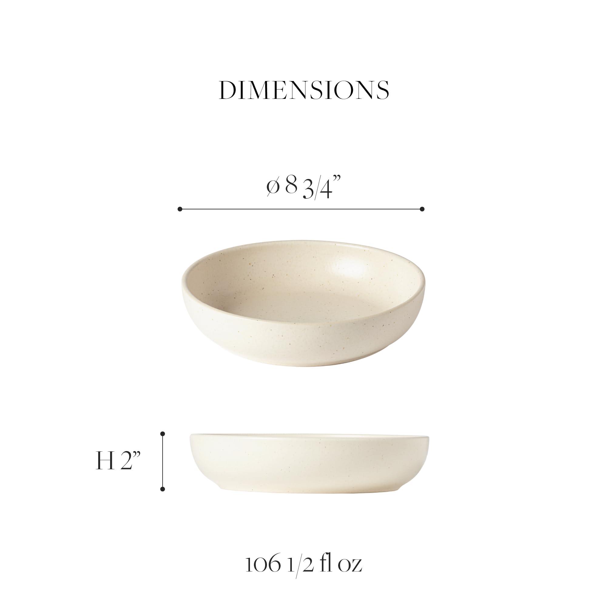 Casafina Casafina Ceramic Stoneware 4-Piece Place Setting Service for 1, Pacifica Collection, Vanilla | Microwave & Dishwasher Safe Dinnerware Set | Food Safe Glazing | Restaurant Quality Tableware