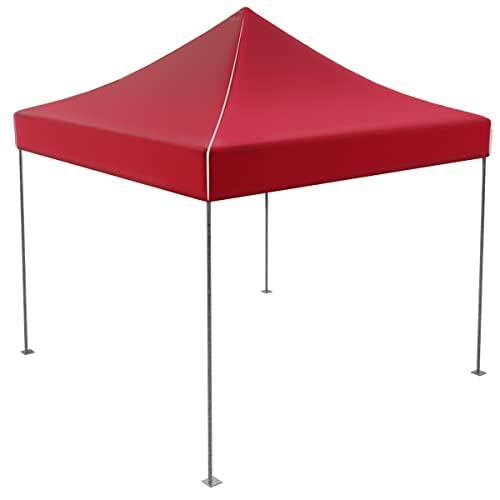 Stalwart Pop-Up Outdoor Canopy Shade - 10x10 Water-Resistant Party Tent with Instant Setup and Portable Carrying Bag for Storage or Transport by Stalwart (Red)