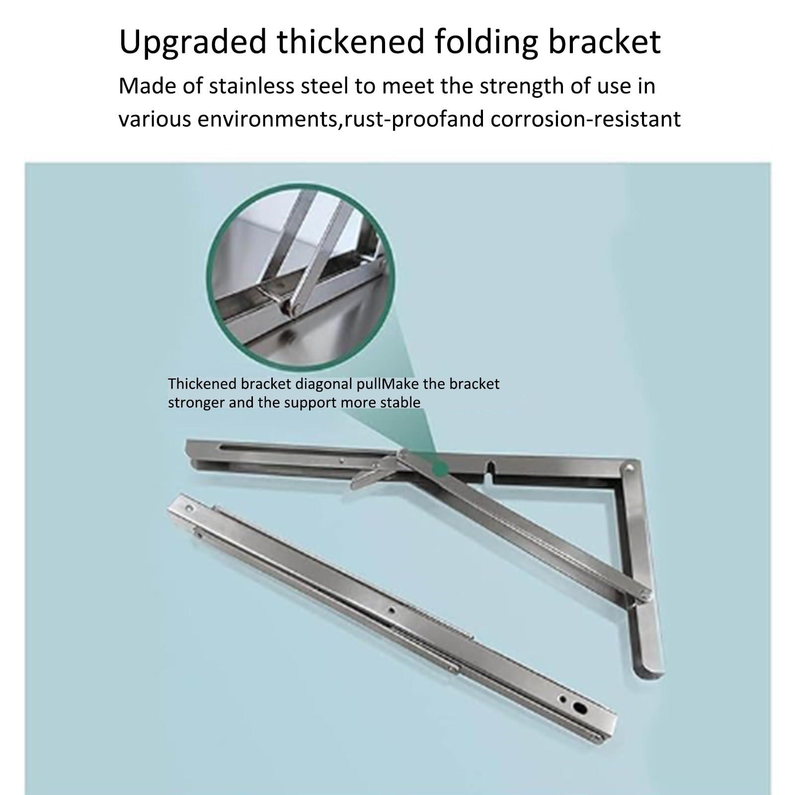 Yidlkecqey Foldable, Made Stainless Steel, 304 stainless steel folding table, wall-mounted folding desk, wall-mounted folding table, Wall Mounted Fold Down Table ,304 Stainless Steel Floating Desk ,Wall Mounted