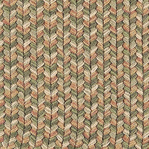 Super Area Rugs Super Area Rugs Braided Rug Sanibel Indoor/Outdoor Braided Classic American Made Carpet, Basil Tweed, 2' x 8' Oval Runner
