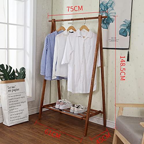 PSAKGHG Coat Rack Coat Stand Clothes Rack with 1-Tier Storage Shelf for Shoes and Baskets Solid Wood Floor Hanger Space-Saving Ideal for Bedroom, Entryway, Office and More