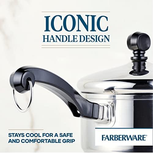 Farberware Farberware Classic Stainless Steel 1-Quart Covered Straining Saucepan, Silver