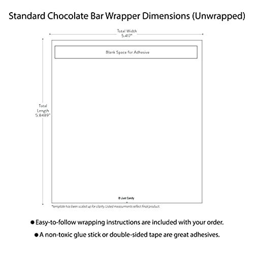 Just Candy Graduation Party Favors (25 Wrappers) DIY Personalized Wrappers for Candy Bars - Yellow