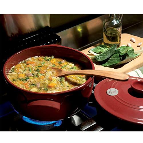 Emile Henry Emile Henry Flame Round Stewpot Dutch Oven, 2.6 Quart, Burgundy