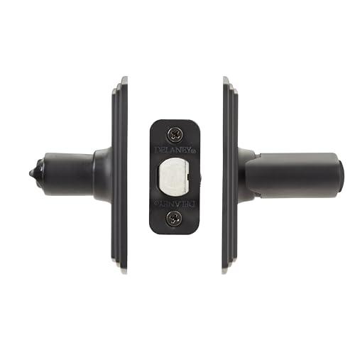 Delaney Hardware Delaney Hardware Artino Entry Door Lock, Fits Door 1-3/8 to 1-3/4 in. Thick, Black Finish Reversible Left/Right-Handed Front Door & Garage Door Lever Easy to Install Door Lock
