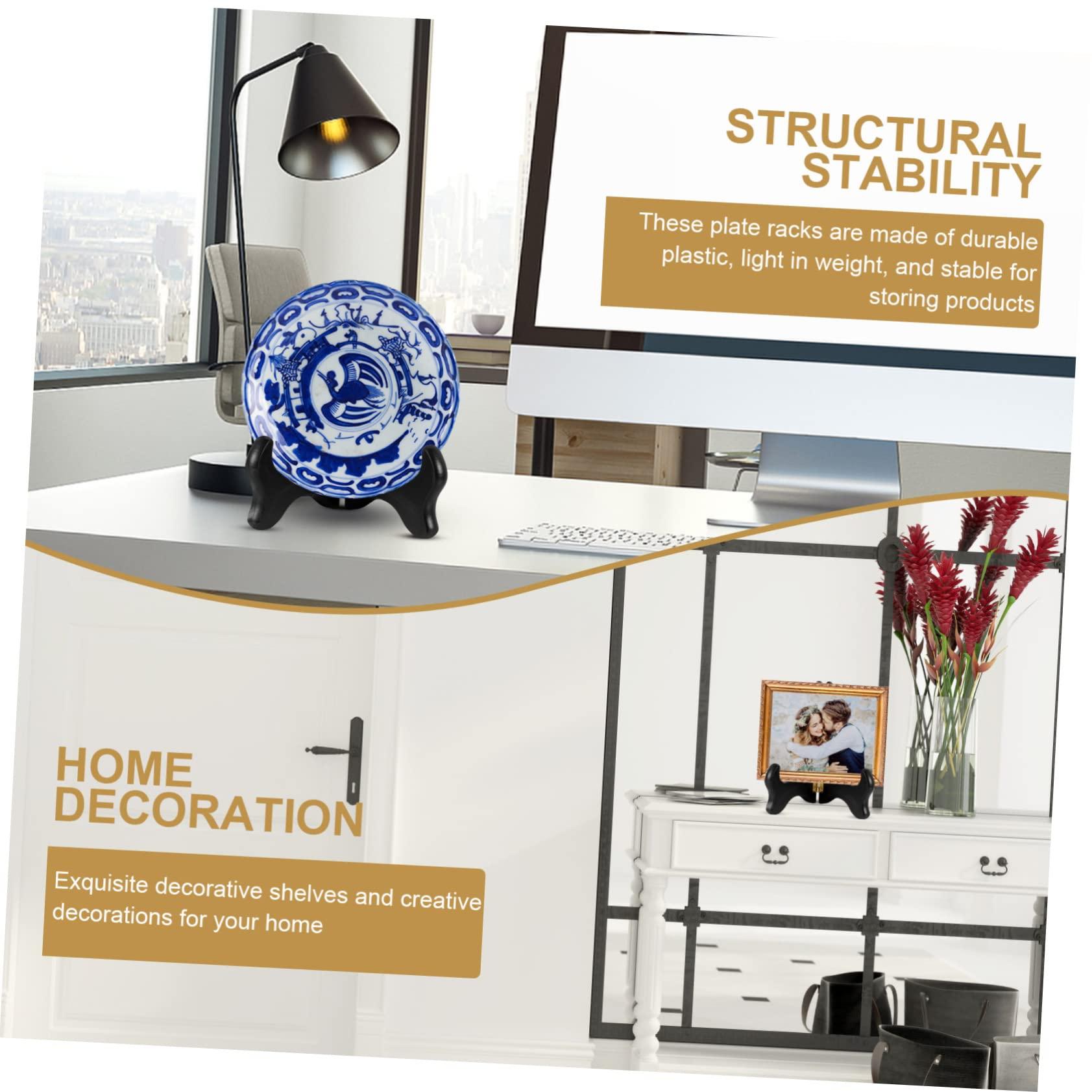 ULDIGI ULDIGI 5 Inches Wooden Plate Holder Display Stand Multi-Use Rack for Collector Books Plaques Awards 180Adjustable