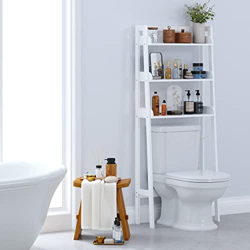 UTEX UTEX Over The Toilet Storage Shelf, 3-Tier Over Toilet Bathroom Organizer, Above Toilet Shelves Rack (White)