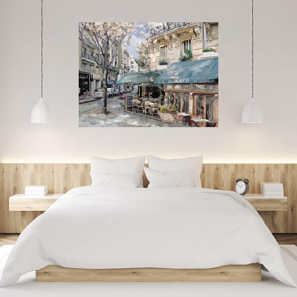 Fine Art Canvas Fine Art Canvas Living Room Pictures Wall Decor City Wall Art Large Paintings for Living Room French Art Bistro de Paris I Canvas Wall Decor by Artist Studio Arts 43 in x 32 in