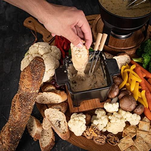 BOSKA Boska Tealight Tapas Fondue Set - Best for Cheese or Chocolate - Microwave Safe Ceramic Hot Pot Chocolate Fountain Snack - Wedding Registry Items Small Kitchen Appliances - 440 mL Pro Collection