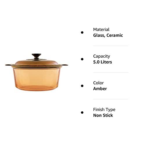 Visions Visions 5L Round Dutch Oven With Glass Lid/Cover