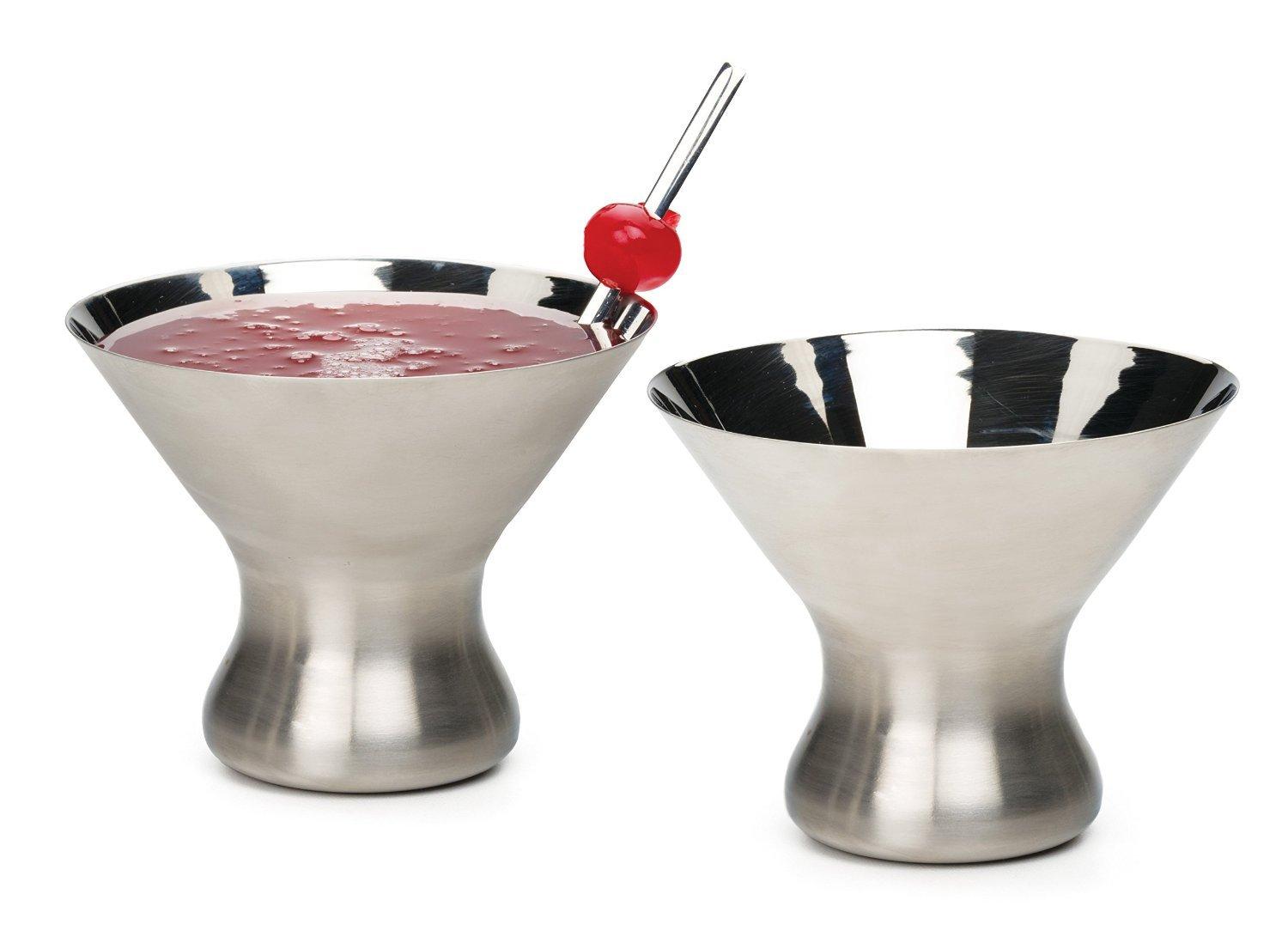 RSVP RSVP Endurance 18/8 Stainless Steel 8 Ounce Stemless Martini Glass, Set of 4