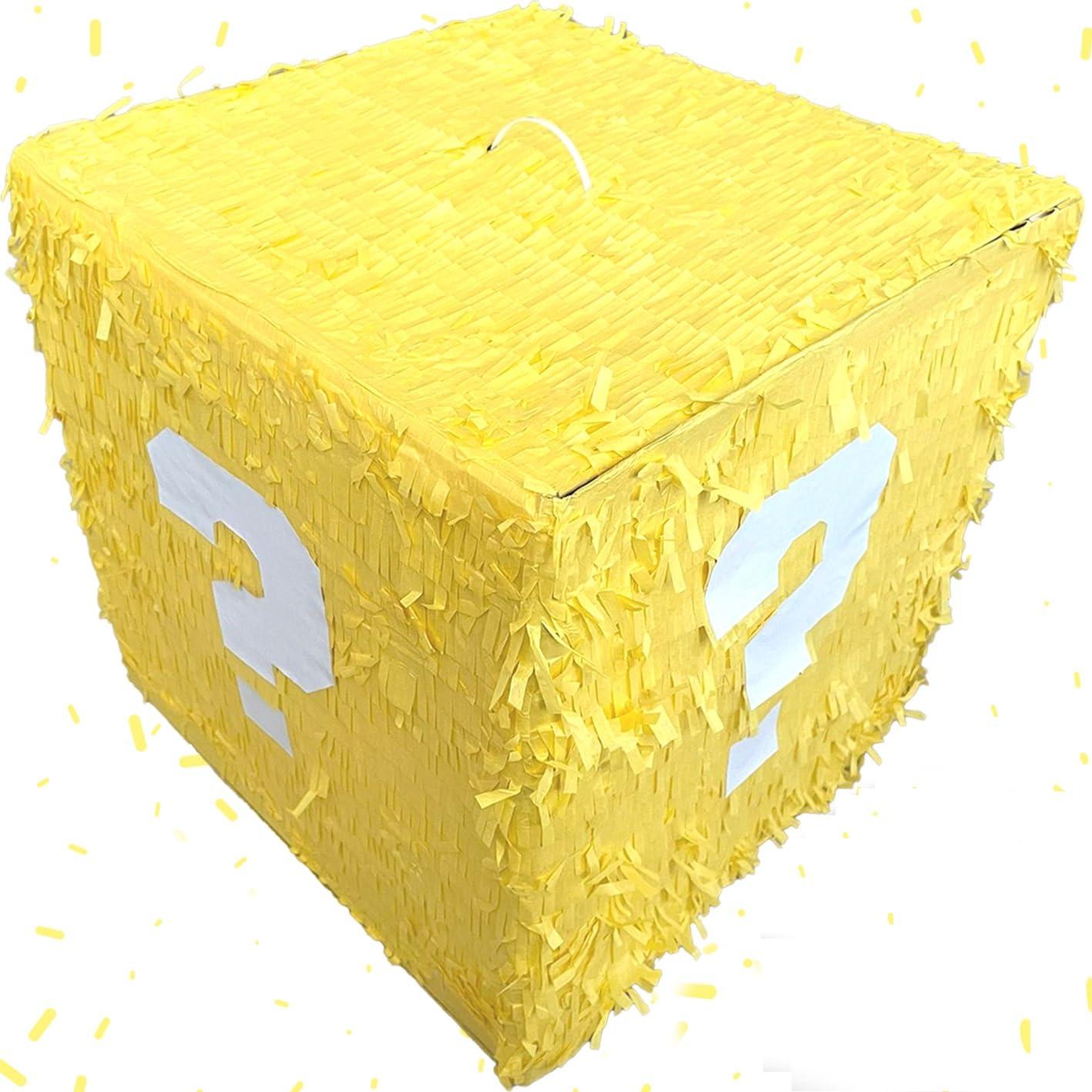 NINOSTAR NINOSTAR Super Gamer 13.3 Pinata Storage Glowing Box Perfect for Birthdays, Parties, Gaming - Piata Large, Yellow, White, MR700