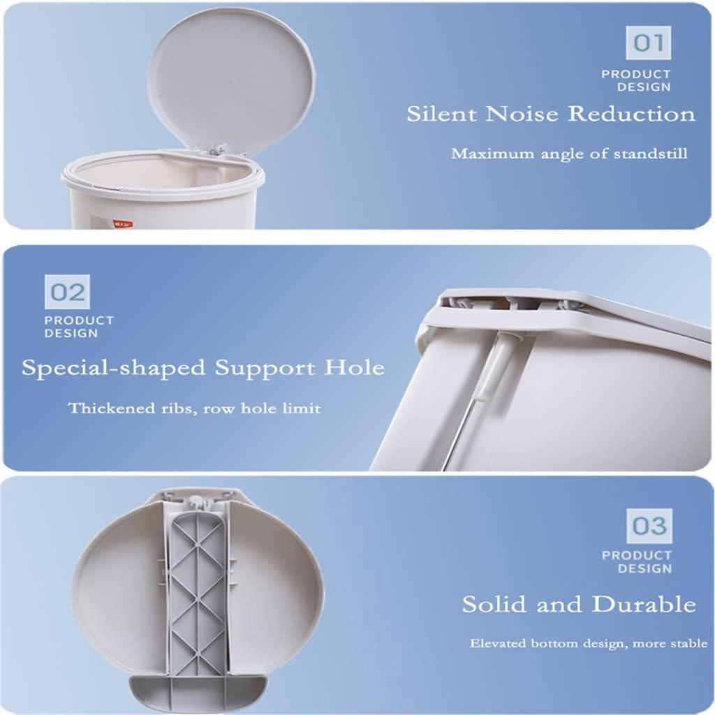 HIHELO HIHELO Trash Bin 10L Step-on Trash Can with Lid and Plastic Pedal, Bathroom Kitchen Living Room Step Round Garbage Cans, Large Waste Bin Paper Basket Kitchen Trash Can