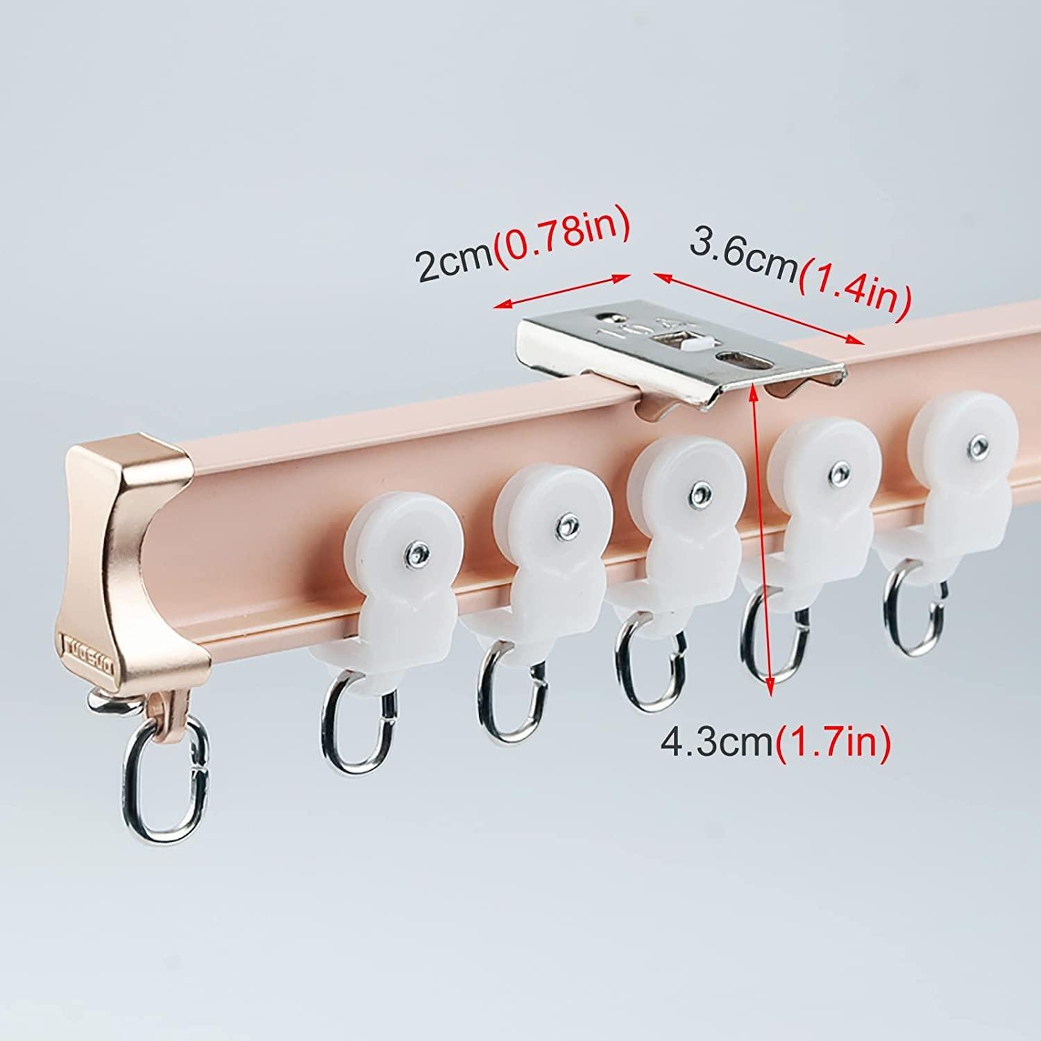 FEHUN Room Divider Ceiling Track System Shower Curtain Curved Ceiling Shower Room Dividers Bendable Curtain Track System, Cuttable Waterproof Curtain Rail Rod for Outdoor Indoor Windows, Camper, Include Com