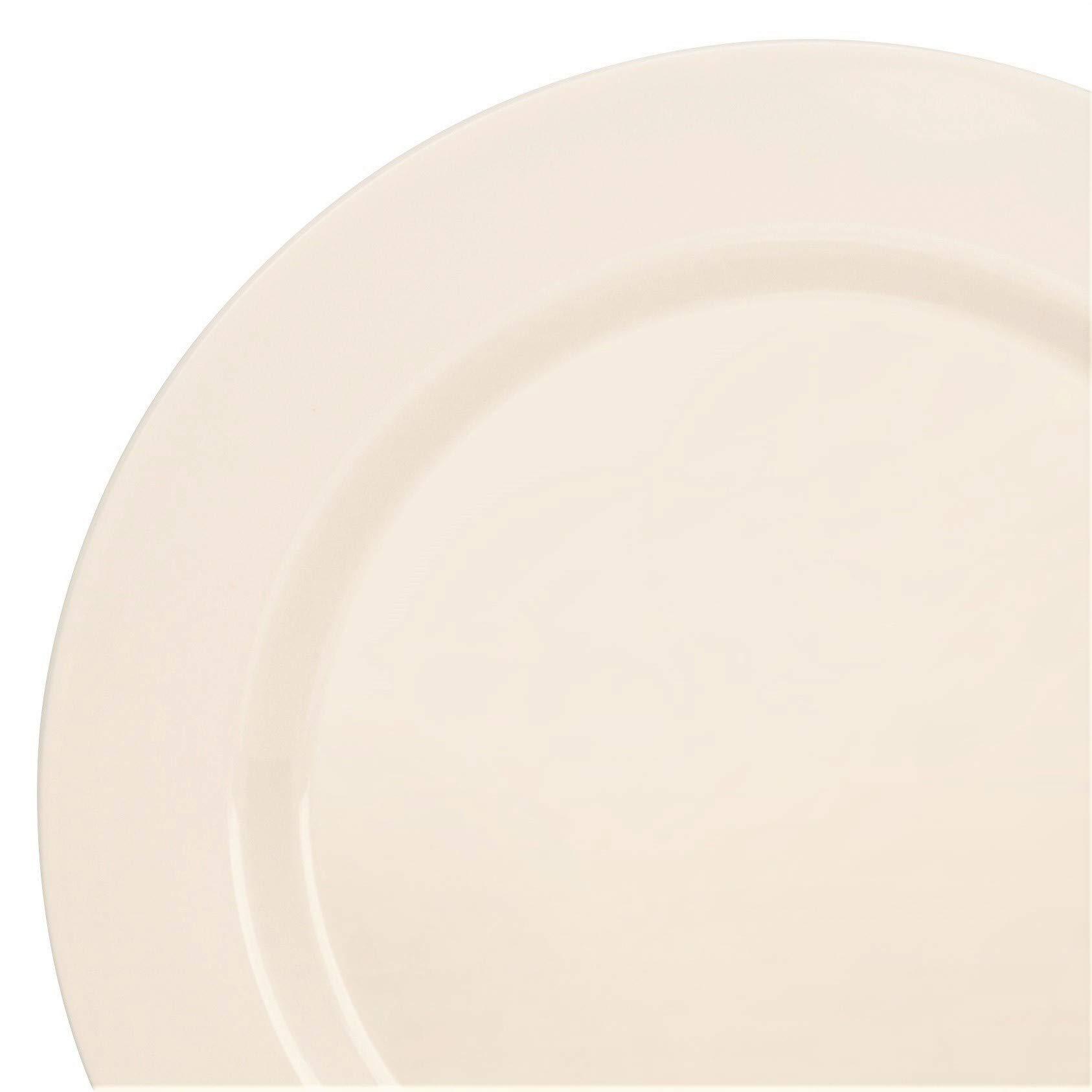 OCCASIONS FINEST PLASTIC TABLEWARE \" OCCASIONS \" 120 Plates Pack, Heavyweight Disposable Wedding Party Plastic Plates (6.25\'\' Dessert/Bread Plate, Plain Ivory)
