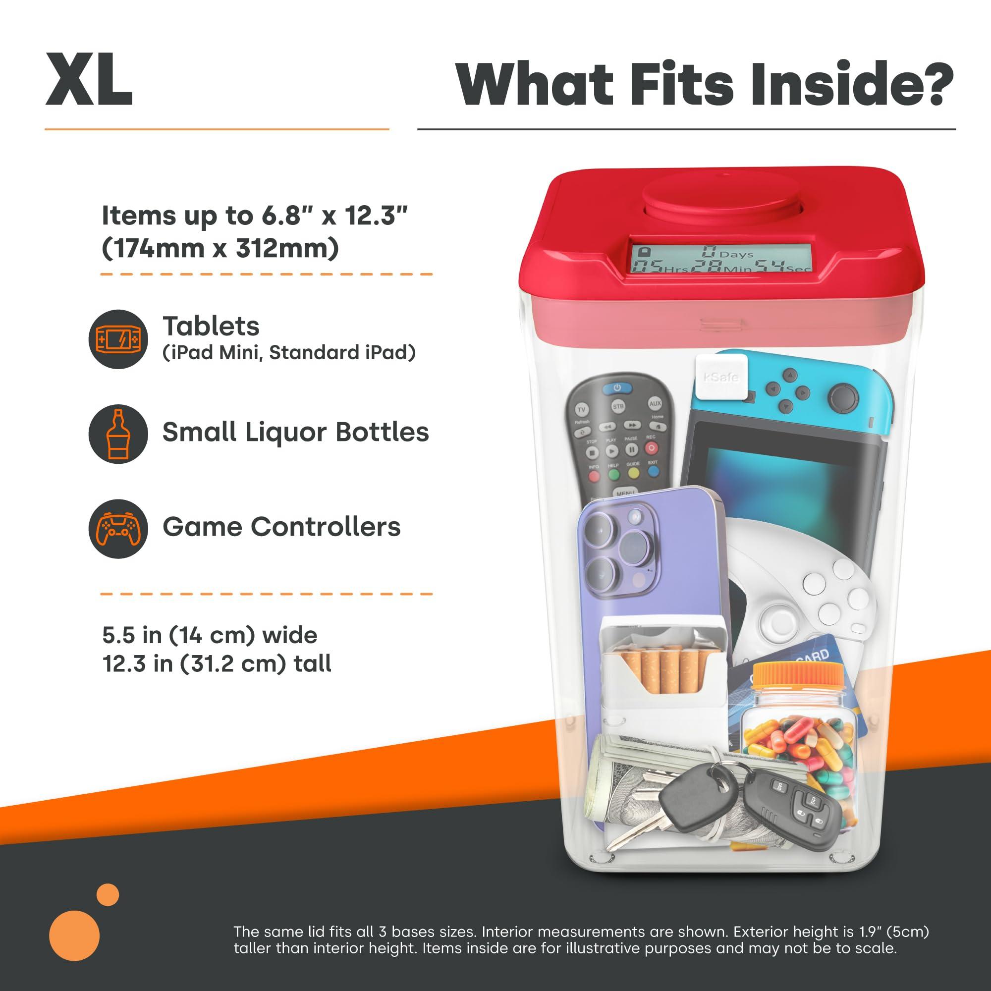 Kitchen Safe Kitchen Safe Time Locking Container (XL), Timed Lock Box for Cell Phones, Snacks, and other unwanted temptations (Blue Lid + 12.3 Clear Base with Access Port)