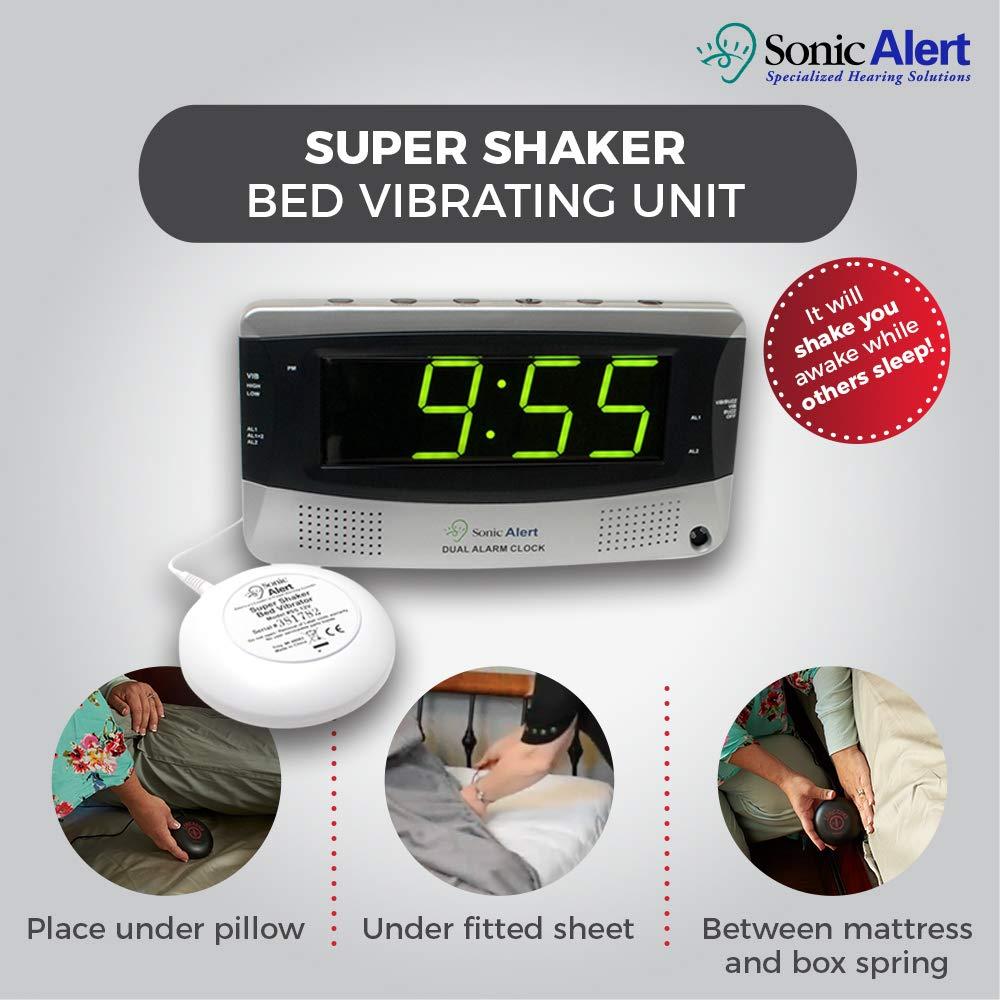 Sonic Alert Sonic Alert 0 Sonic Bomb Extra Dual Alarm Clock with Large Display-SBD375SS, Silver