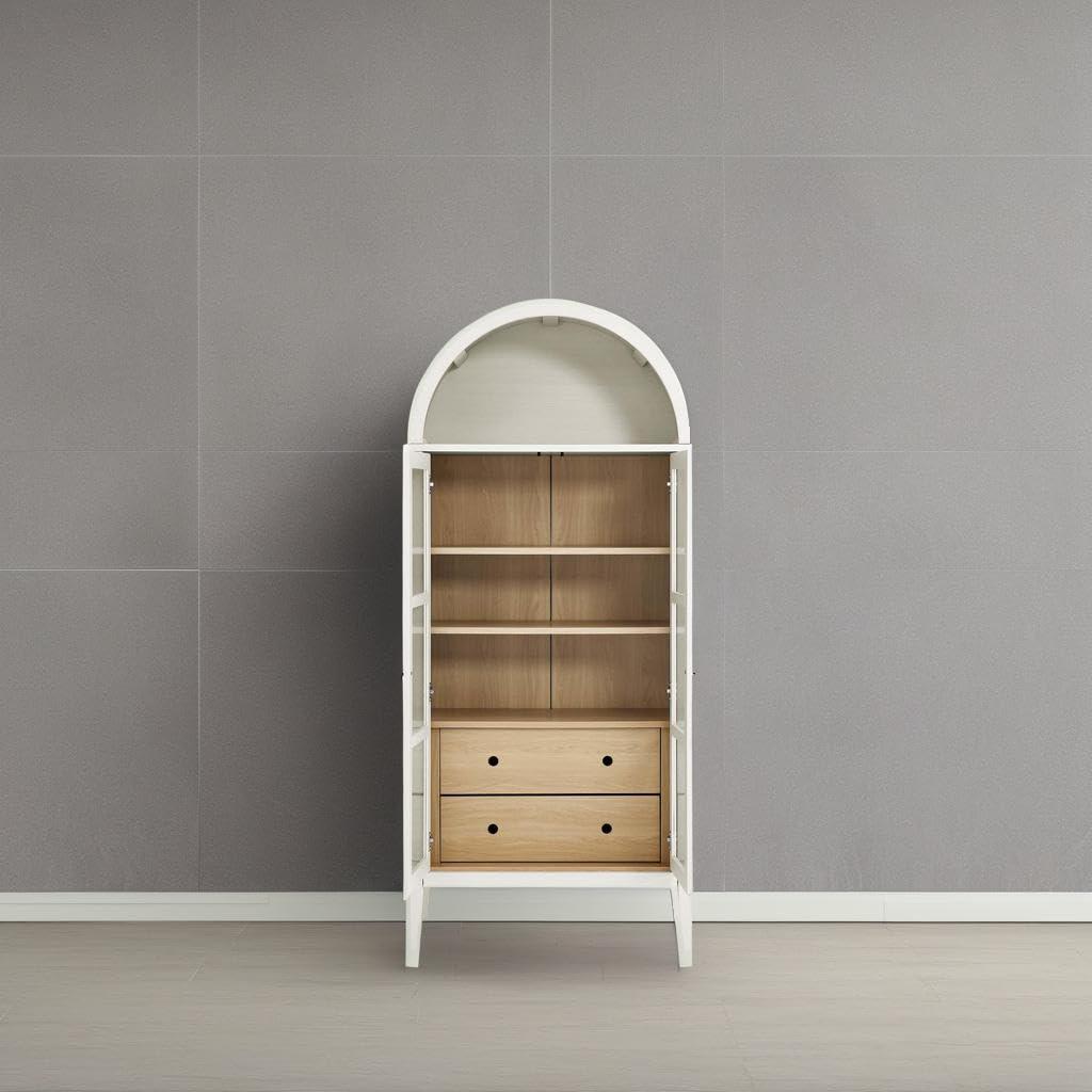 Modway Modway EEI-6639-WHI-OAK Nolan Tall Arched Storage Display Cabinet, White Oak