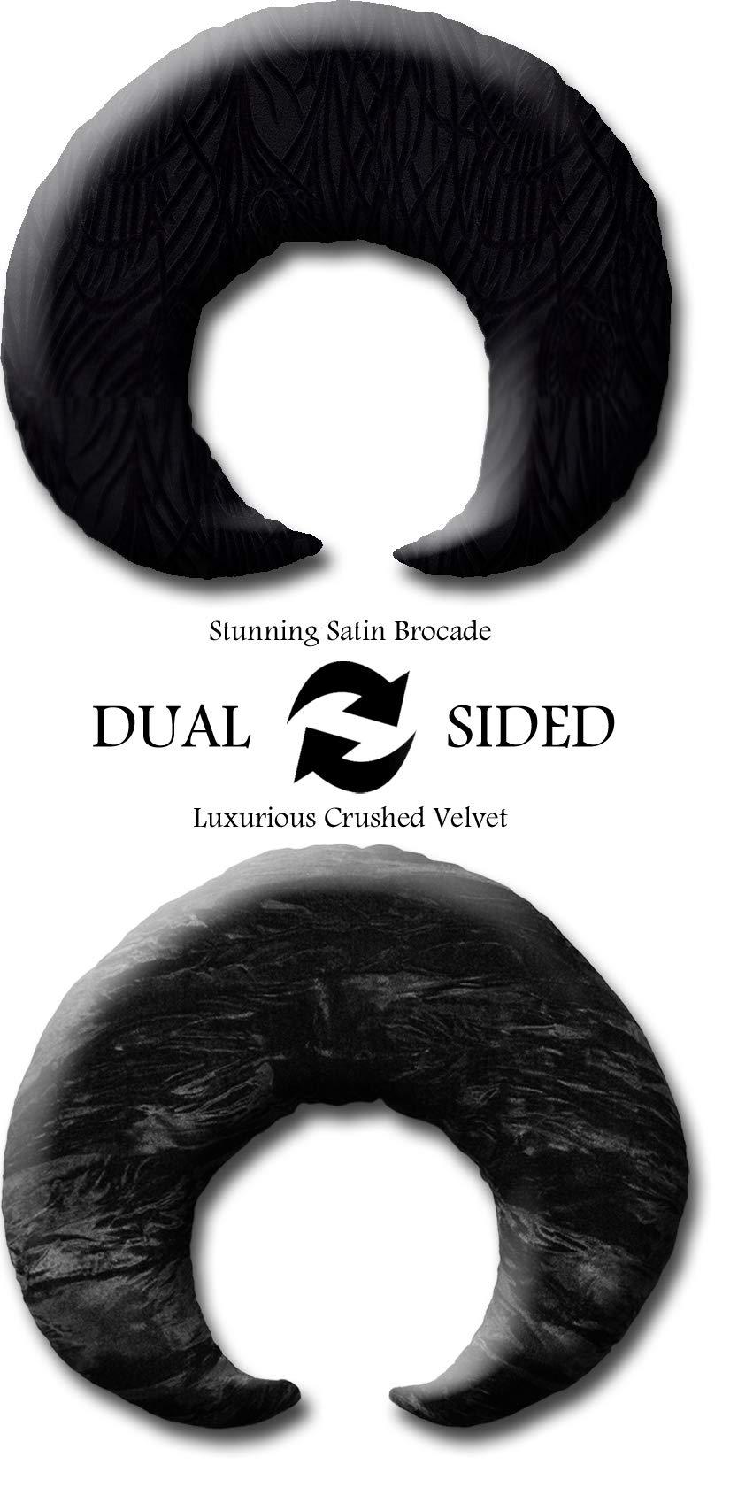 Candi Andi Astral Harmony Neck Wrap | Luxurious Handcrafted Satin and Velvet | Weighted Flaxseed & Optional Lavender | Black Magic - TMW-BM