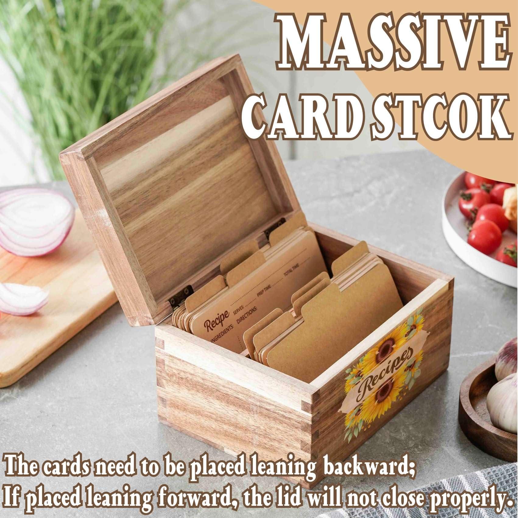 InnoBeta InnoBeta Sunflower Gifts Recipe Box, Recipe Card Holder Box with 50 4x6 inch Recipe Cards, 10 Dividers, Recipe Organizer for Sunflower Lovers