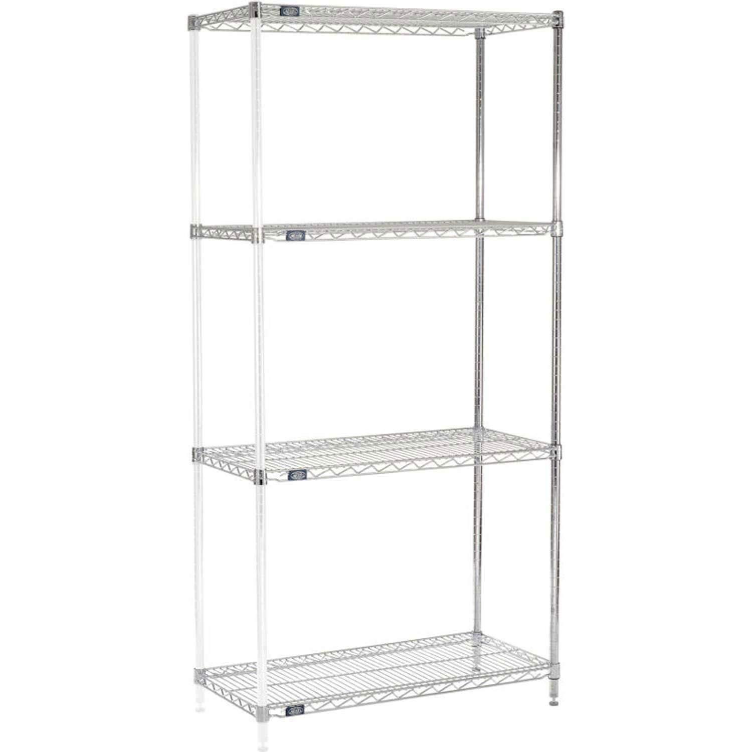 Nexel Nexel 5 Tier Chrome Wire Shelving Add-On Unit, 42"W x 24"D x 86"H