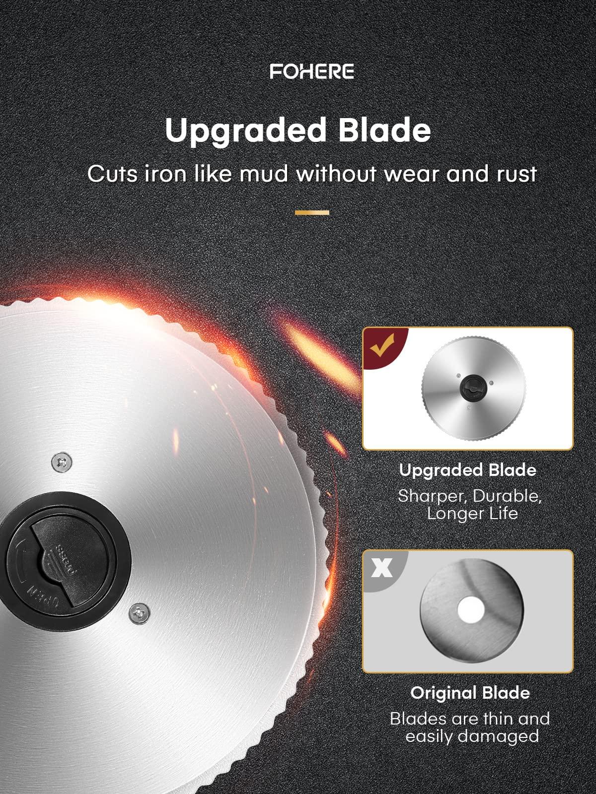 FOHERE FOHERE Meat Slicer for Home Use, 200W Electric Deli Food Slicer with Removable Two 7.5 Blades, 0-15 Precise Thickness Knob Cut Deli Food, Meat Ham Bread Fruit, Include Food Carriage, Black