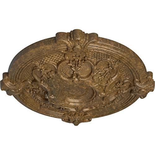 Ekena Millwork Ekena Millwork CM17HARZS Hamilton Ceiling Medallion, 17 3/8\"OD x 1 3/4\"P (Fits Canopies up to 3 3/4\"), Hand-Painted Rubbed Bronze