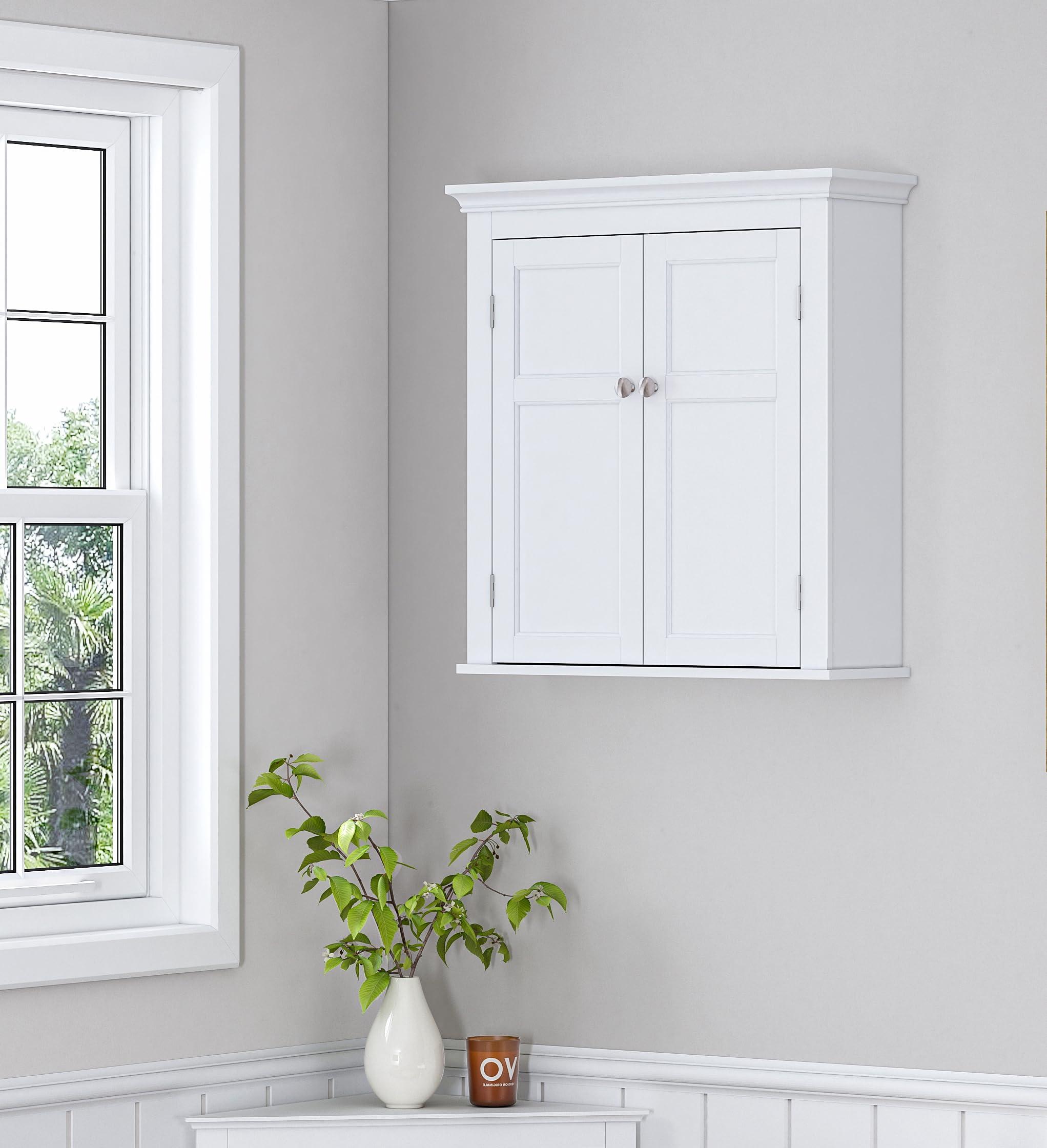 Spirich Spirich Bathroom Cabinet Wall Mounted, Hanging Bathroom Storage Cabinet Over Toilet, Medicine Cabinet with Doors and Shelves (White)